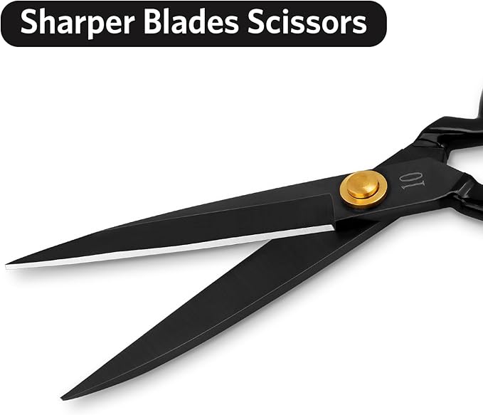 Left-Handed Fabric Scissors, 10-inch High-Carbon Steel Tailor's Shears, Suitable for Cutting Clothing, Fabric, Leather, Sewing and Handcrafted Design