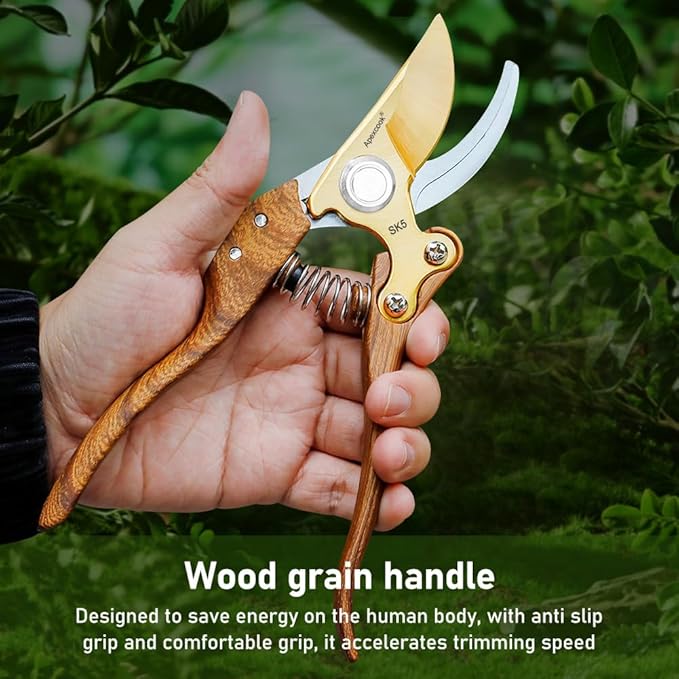 Garden Shears, Handheld Pruning Shears for Heavy Duty, Ergonomic Gardening Tools for Pruning Branches, Plants, Shrubs and Vines, Professional Sharp Garden Scissors (Modern Garden Scissors)