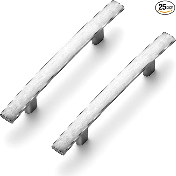 Ravinte 5-3/16 Inch Curved Cabinet Pulls Brushed Nickel Kitchen Arch Cupboard Handles Zinc Alloy Cabinet Pulls 5-3/16" Length,3" Hole Center | 25 Pack