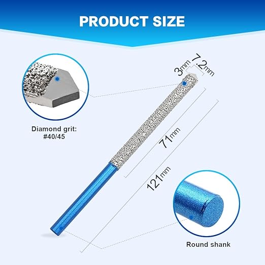Diamond Mortar Raking Bit - BRSCHNITT 4pcs Mortar Raking Tuck Pointing with Carbide Tipped for Granite Marble Concrete Masonry Stone Removals Vacuum Brazed Bit Round Shank(7.2 * 74mm)
