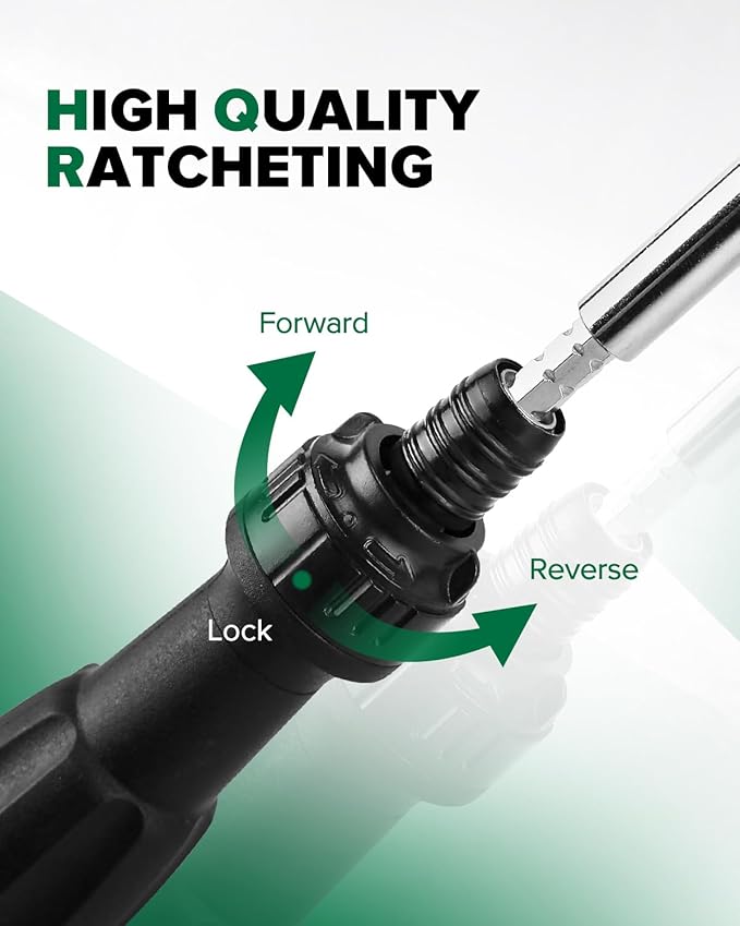 10-in-1 Ratchet Screwdriver Set - Precision Multi-bit Slotted/Pozi/Torx Screw Drivers