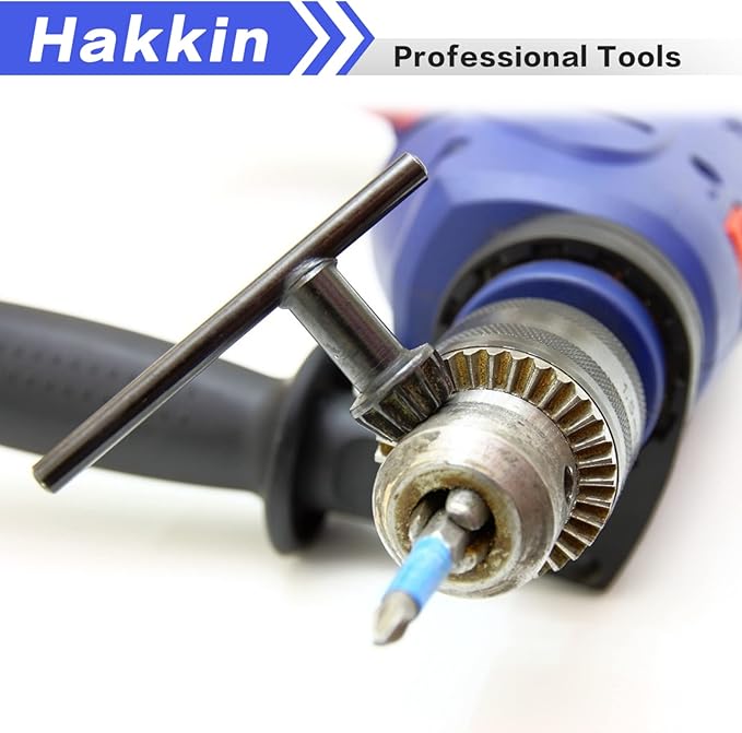 Hakkin 6 Sizes Drill Chuck Key Wrench, 3/4" 5/8" 1/2" 3/8" 1/4" 5/32" Carbon Steel Heavy Duty Thumb Handle Replacement Drill Chuck Key Wrench, Electric Drill Clamping Tool