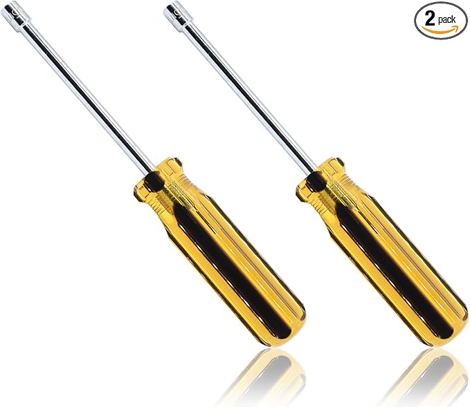 2Pcs 5.5mm Socket Wrench Screwdriver, Hexagon Nut Driver with Steel Cushion Grip for Easy Hand-Making and Repair Projects