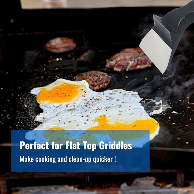 Heavy Duty Gibbs Griddle Scraper, Latest Concept in Griddle Cooking and Cleaning, 5 Replacement Blades, Commercial and Domestic Quality