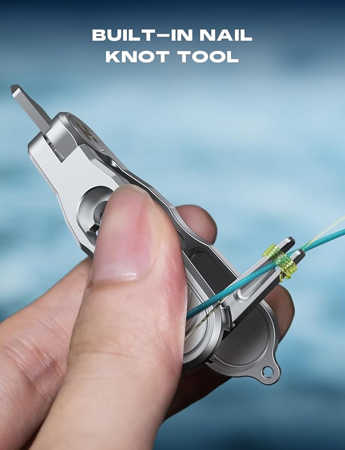 HOOK-EZE 3-in-1 Fishing Line Cutter, Fly Fishing Nippers with Retractors and Knot Tying Tool Accessories, Stainless Steel Braided Line Scissors Clippers for Mono and Fluoro Lines