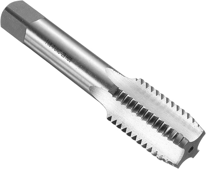 uxcell Hand Bottom Tap 1-1/8-7 UNC 2B Thread Bottoming Style Threading Taps High Speed Steel HSS6542 Straight Flutes Screw Tapping Tool