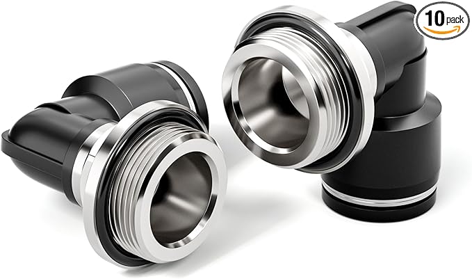 TAILONZ PNEUMATIC Male Elbow 8mm Tube OD x 3/8 Inch BSP 90 Push to Connect Fittings PL8-03 (Pack of 10)