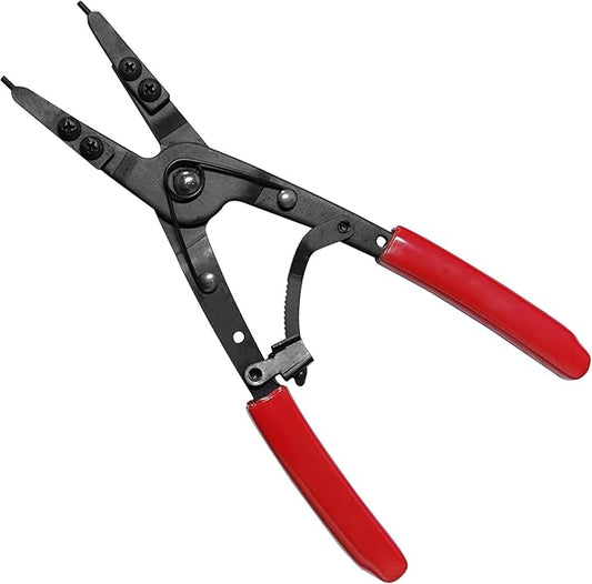 38700 Snap Ring Pliers 10in Heavy Duty Internal External Circlip Pliers with Ratchet Locking Design Anti-slip Snap-ring Installation Removal Kit Fit for Ford Super Duty Pickups 2007 and Newer (Red)