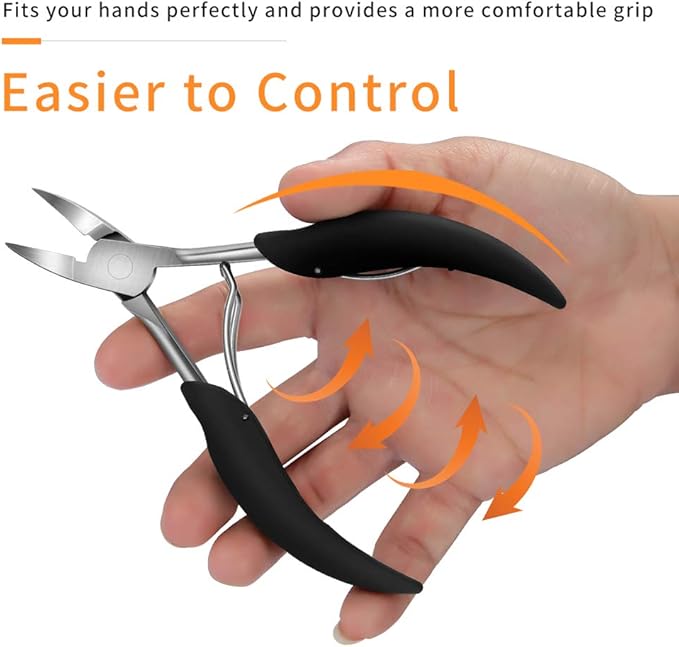 Toenail Clipper is for Thick and ingrown toenails. Its Long-Handled Stainless Steel Scissors and Files Meet The Trimming Needs of Adults and The Elderly with Thick toenails.