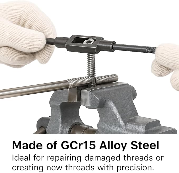 M18 x 1.5 Metric Tap and Die Set HSS Machine Tap and GCr15 Alloy Steel Hex Die Right Hand Thread Cutting Tool for Metal Repair