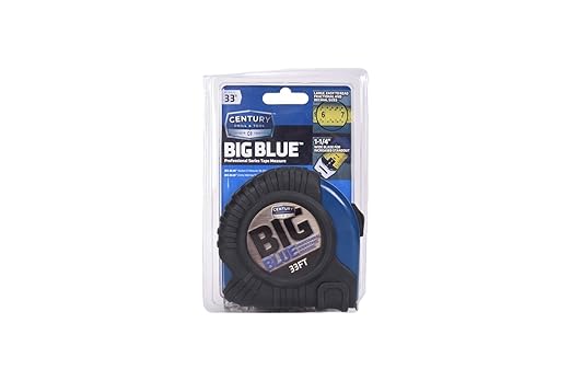 Century Drill & Tool's Big Blue Tape Measure - 33-Foot, Durable and Accurate Measuring Tape with Magnetic Tip for Easy Use, Perfect for DIY and Professional Projects