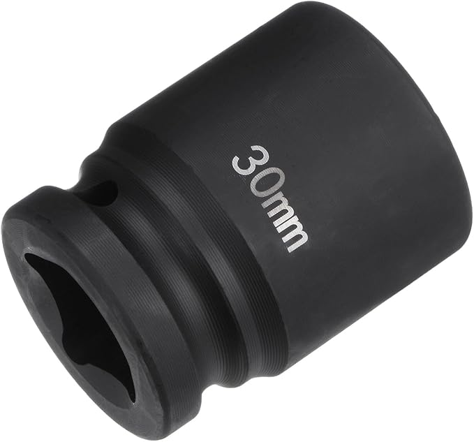 HARFINGTON 6-Point Impact Socket 3/4" Drive 30mm Metric 40Cr Alloy Steel Spindle Axle Nut Impact Socket