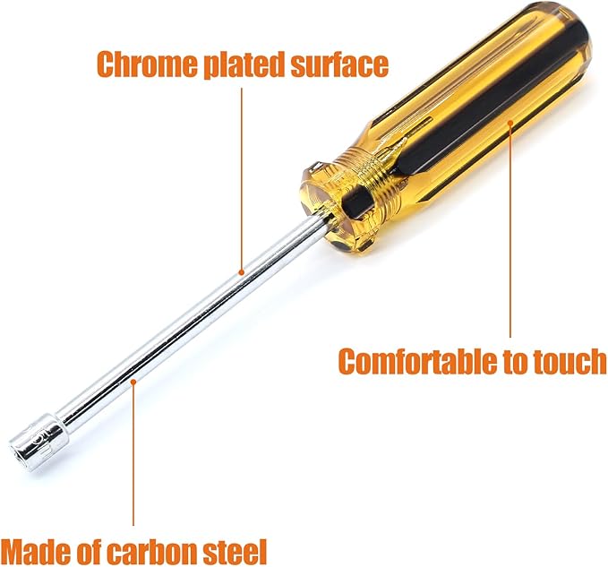 2Pcs 5.5mm Socket Wrench Screwdriver, Hexagon Nut Driver with Steel Cushion Grip for Easy Hand-Making and Repair Projects