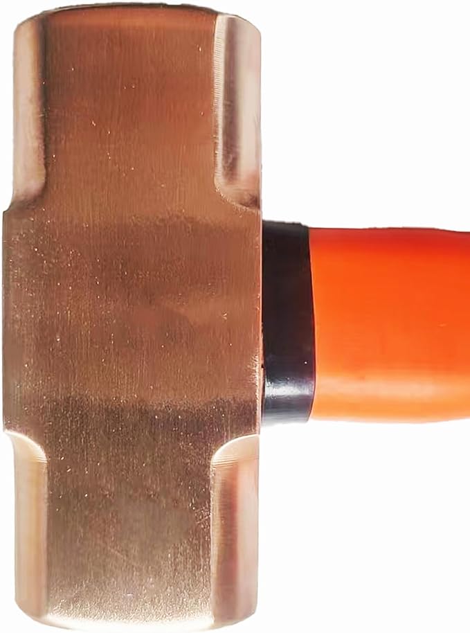 Non Sparking Sledge Hammer 2 LB Pound Length 14inch (350mm) Aluminum Bronze Copper, Spark Free Safety, Non-Magnetic and Corrosion-Resistant