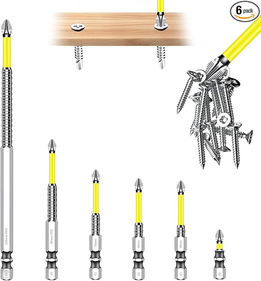 High Magnetic Screwdriver Drill Bit Set, 2025 Upgraded K5 Impact Resistant Strong Magnetic Comprehensive Screwdriver Set Anti Slip Drill Bits Premium Screwdriver Bit Set (6PCS)