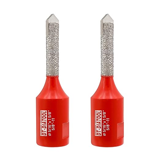 DT-DIATOOL Diamond Mortar Raking Bit - Tuck Pointing Bit with Carbide Tipped for Granite Marble Concrete Masonry Stone Removals Vacuum Brazed Bit 5/8-11 Thread(8 * 42mm)*2