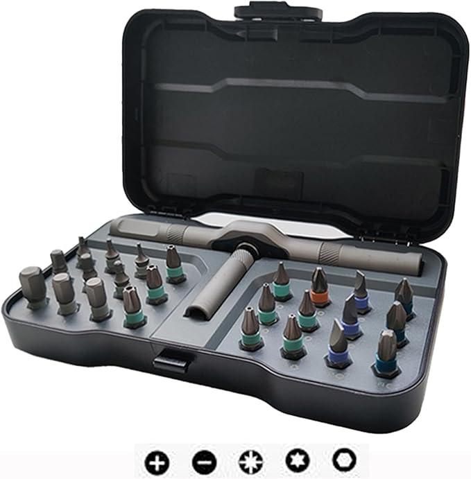 24 in 1 Magnetic Ratchet Screwdriver Set - Precision Professional Tool Kit with Case for Electronics, Computer, Phone, Watch, Bicycle, DIY Home Repair