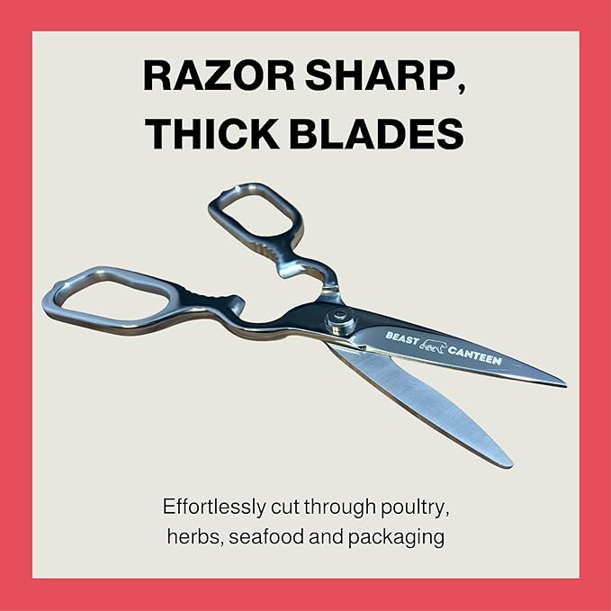 Kitchen Scissors ??Heavy-Duty All-Stainless Steel Shears with Forged 3Cr14 Blades, Come-Apart Design, Rust-Resistant Electropolished Finish, Multi-Purpose Nutcracker & Bottle Opener