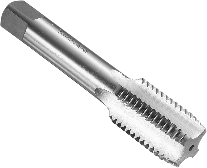 uxcell Hand Bottom Tap 1-1/4-7 UNC 2B Thread Bottoming Style Threading Taps High Speed Steel HSS6542 Straight Flutes Screw Tapping Tool