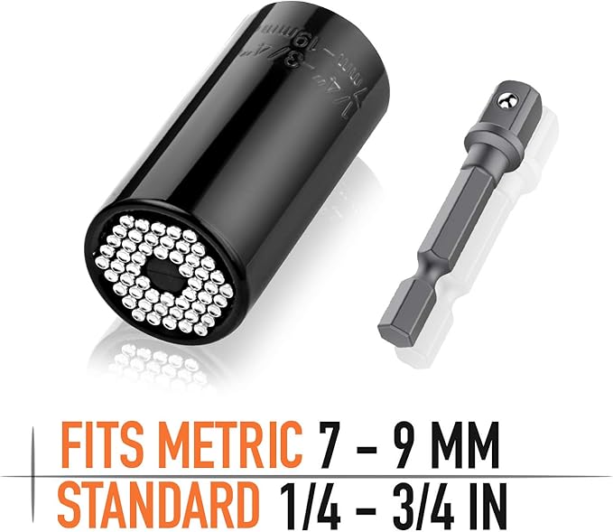 Super Universal Socket Tools Gifts for Men - Christmas Stocking Stuffers for Men Grip Socket Set with Power Drill Adapter Cool Stuff Ideas Gadgets for Him Birthday Gifts for Dad Women Husband