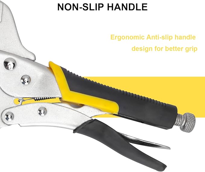 4 Pack 14 Inch C Clamp Locking Pliers,Locking C Clamp, Adjustable Nickel Plated C Pliers For Wood Working, Welding, Electrician Maintenance and more, by GENHAKON