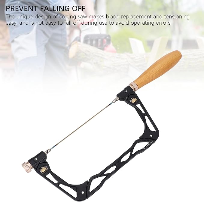 Luqeeg Coping Saw Kit, Woodworking U Shaped Aluminum Curved Hand Saw with Wooden Handle for Ceramics Wood PVC