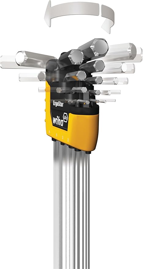 Wiha 66988 13 Piece ErgoStar Ball End Hex L-Key Set Inch