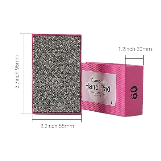LOZLIN 4PCS Diamond Hand Polishing Pads 95x55mm Tile Glass Abrasive Grinding Block Pad Stone Marble Ceramic Abrasive Sanding Disc