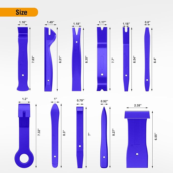 GOOACC 11PCS Auto Trim Removal Tool Kit No-Scratch Tool Kit for Car Audio Dash Window Molding Fastener Remover Tool Kit-Blue