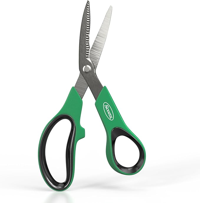 Scotts 8 in. All-Purpose Steel Garden Utility Shears with Serrated Blades ??Comfort Grip Yard and Garden Scissors for Pruning Plants, Flowers, and Herbs