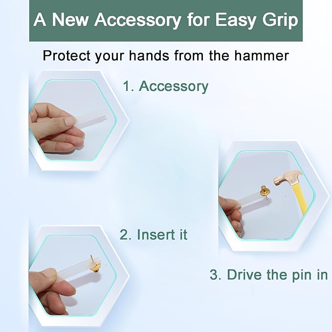 30 PCS Picture Hangers Hooks for Drywall, Gold Push Pins Double Headed Nails Thumbtacks for Wall Hangings Picture, Decorative Small Pins for Cork Board Home Office Photo Decorations