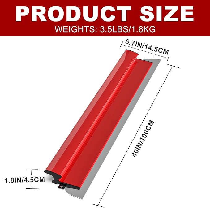 Ceeintee 40 Inch Drywall Skimming Blade, Replaceable 0.35mm Stainless Steel Blade, Drywall Trowel for Gyprock, Drywall and Wall-Boardrd, Ergonomically Designed Grip