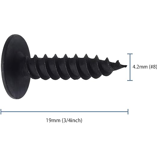 140pcs #8 횞 3/4??Modified Truss Head Wood Screws, Phillips Drive, Black Wood Screws, Screws with Screwdriver Bit