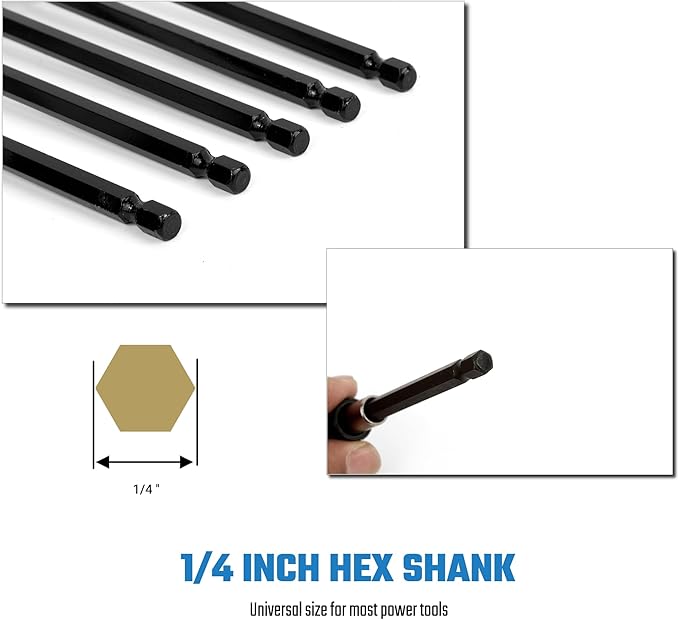 5PCS Drill Bit Extension Quick Release Screwdriver Bit Holder 6 inch Length 1/4 inch Hex Shank Drill Bit Extender Magnetic Bit Extension Adapter Set for Power Screwdriver Drill Impact Driver