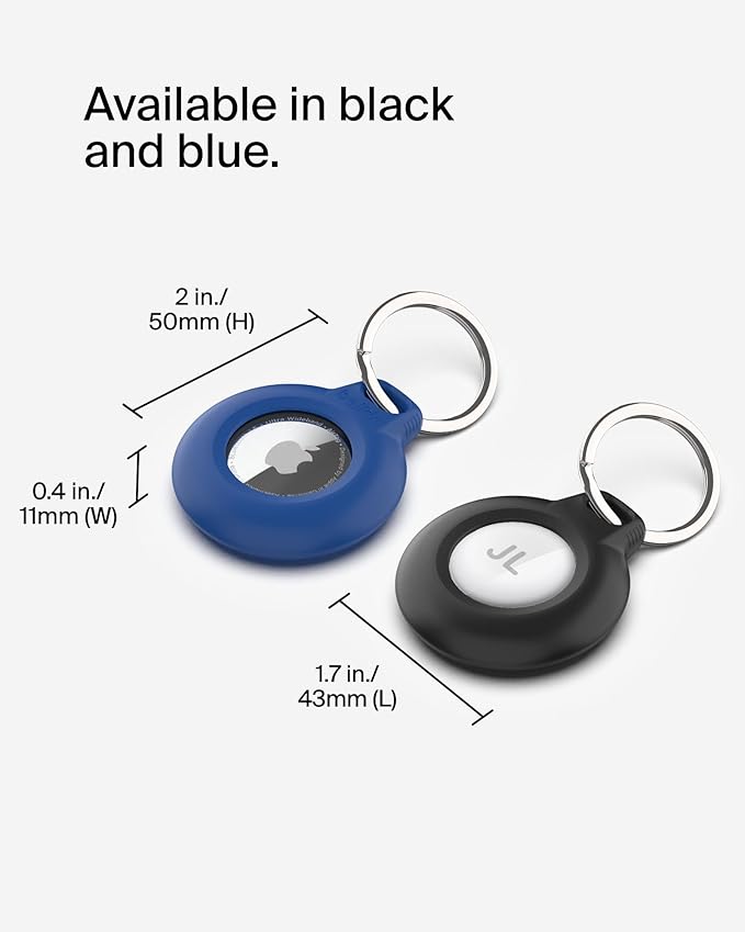 Belkin Waterproof Apple AirTag Secure Holder with Key Ring, Durable Scratch-Resistant AirTag Case, Protective AirTag Keychain Accessory for Keys, Pets, Luggage, Backpacks, and More - Black