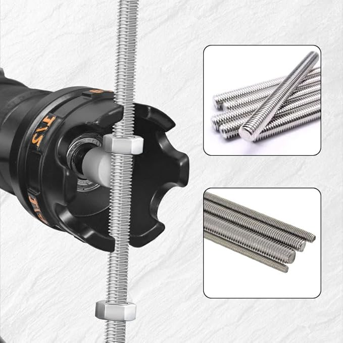 WSOOX Nut Zipper Drill Attachment for Fast Nut and Bolt Removal Drill Nuts Remover Alloy Hex Shank Nut Driver for 1/4" 3/8" 1/2" Threaded Rods Including 6 Replaceable Parts