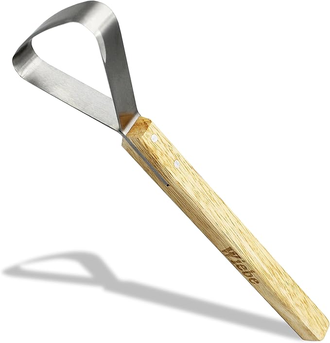 Wiebe Pelt Scraper, Dual-Edge Forged Steel Fleshing Tool with Wood Handle ??Precision Hide Scraper for Muskrat, Mink, Small Game & Taxidermy Detail Work