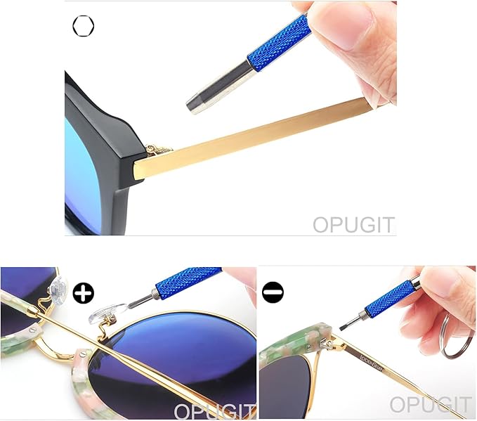 5 Pcs Eyeglass Screwdriver Repair Kit Precision 4 in 1 Mini Screwdrivers Set,Sunglass Watch Toy Repair with Keychain, Stainless Steel Alloy Tool,Flat Head, Phillips, Hex(5 colors)