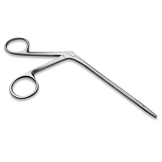 Precise ENT Procedures with Alligator Ear Forceps - Curved Jaw Design, Non-Slip Grip Handle, Fine-Tip, Reusable and Easy to Clean - 3.5 Inches