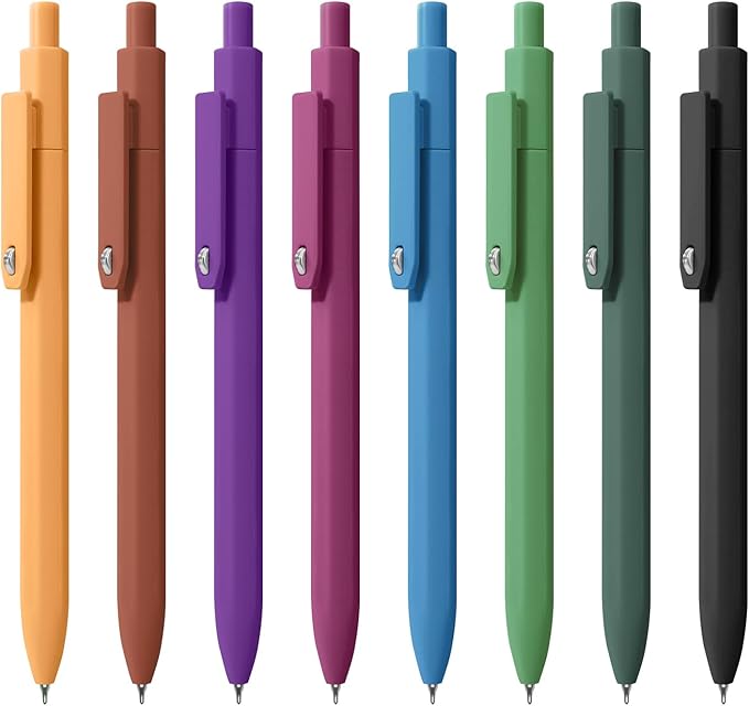 Vitoler Gel Pens, 0.5 mm Black Ink Pens, 8 pcs Smooth Writing Pens for Bible, Retractable Quick Dry Fine Point Pen for Office Desk Accessories, Stocking Stuffers for Women