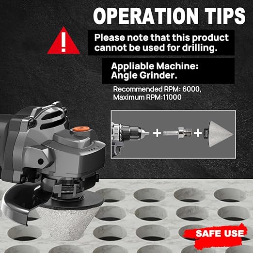 DT-DIATOOL Diamond Beveling Chamfer Bits for Granite Marble Tiles Existing Holes Enlarging Polishing Shaping Size of 27mm to 3-1/4 Inch Pack of 2