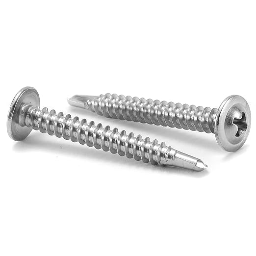 #10 x 1-1/2" Sheet Metal Screws 100PCS 410 Stainless Steel Truss Head Fast Self Tapping Screws by SG TZH