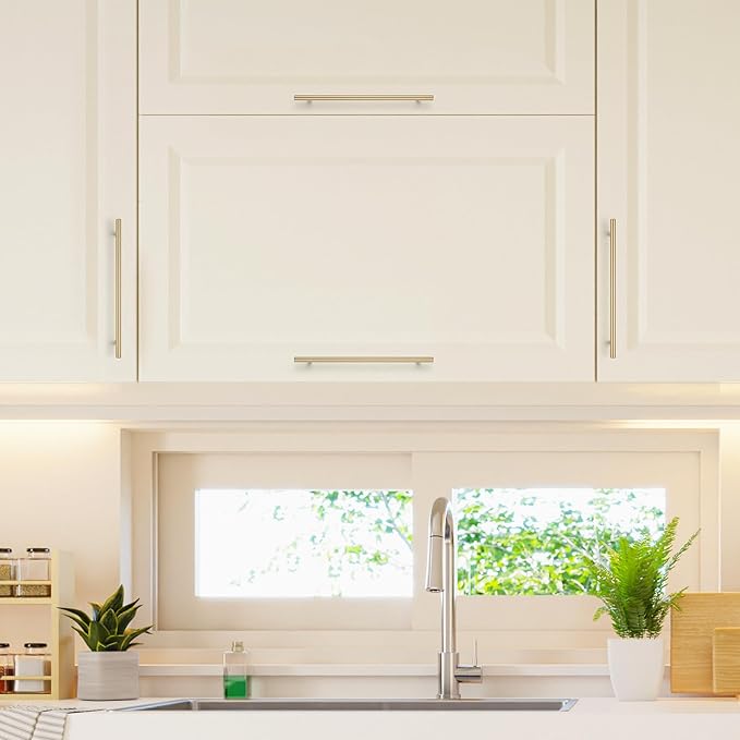 JOY DECOR 45 Pack Champagne Bronze Cabinet Pulls ??12-1/2 Inch Length, 10 Inch (256mm) Hole Center ??Stainless Steel Kitchen Cabinet Handles for Drawer and Cupboard