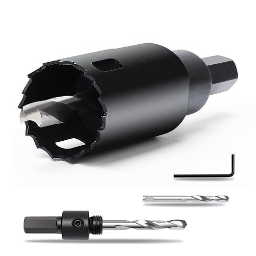 25/32" 訝?0mm Hole Saws with Heavy Duty Arbor HSS Bi-Metal Hole Cutter Drill Bit for Wood Cornhole Boards Plastic Drywall Metal Fiberboard(Black)