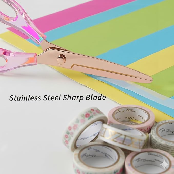 6.3??Small All-purpose Scissors, Stainless Steel Blade with Purple Acrylic Handle, Craft-Shears for Kids & Adult, Perfect for School, Home, Office Desk, Tijeras