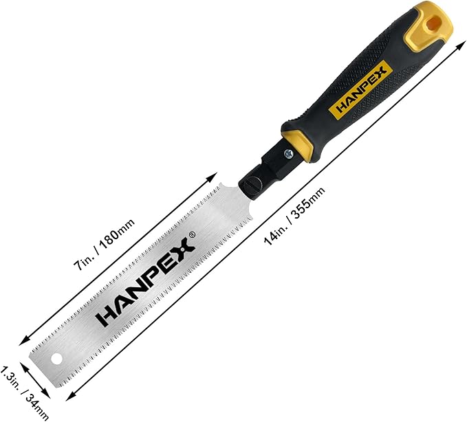 Mini Japanese Double Edge Pull Hand Saw 7" - SK5 Flush Cut Woodworking With Flexible Blade - 14 TPI / 17 TPI