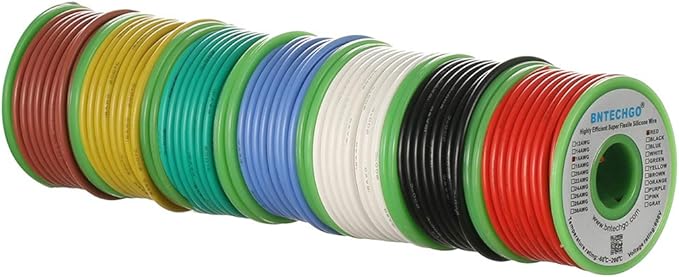 BNTECHGO 16 Gauge Silicone Wire Kit 7 Color Each 25 ft Flexible 16 AWG Stranded Tinned Copper Wire