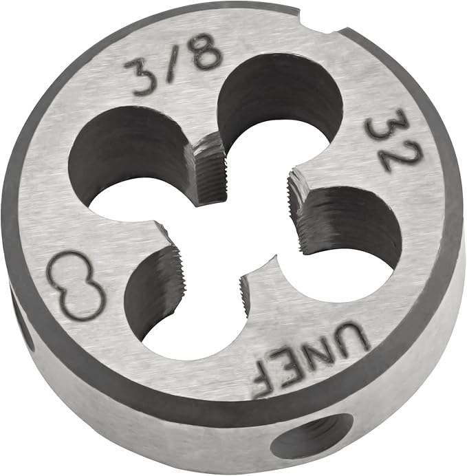 Aceteel 3/8"-32 UNEF HSS Tap And Die Set, 3/8 x 32 UNEF Machine Thread Tap And UNEF Round Thread Die Right Hand