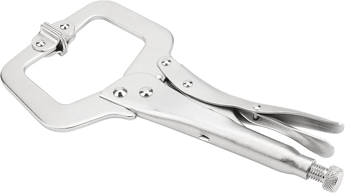 JOIKIT 6PCS 11 Inch C-Clamp Locking Pliers, Welding Pliers, C-Clamp with Swivel Pads, Vise Grip for Carpentry, Welding, Electrical Equipment
