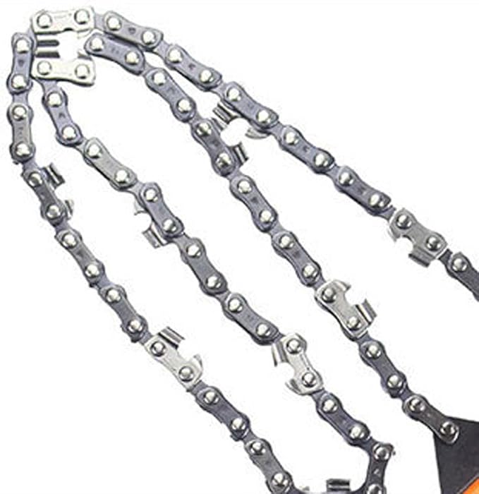 Survival Pocket Chain Saw 24 Inch with Teeth Blades Heavy Duty Steel Rope Chainsaw, 11 Teeth Compact Wood Cutting Hand Saw Tools for Outdoor Camping Hiking Hunting Tree Trimming Firestarter